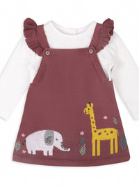 Viverano Organics - Girl's Giraffe Elephant Buddy Tunic Dress And Bodysuit
