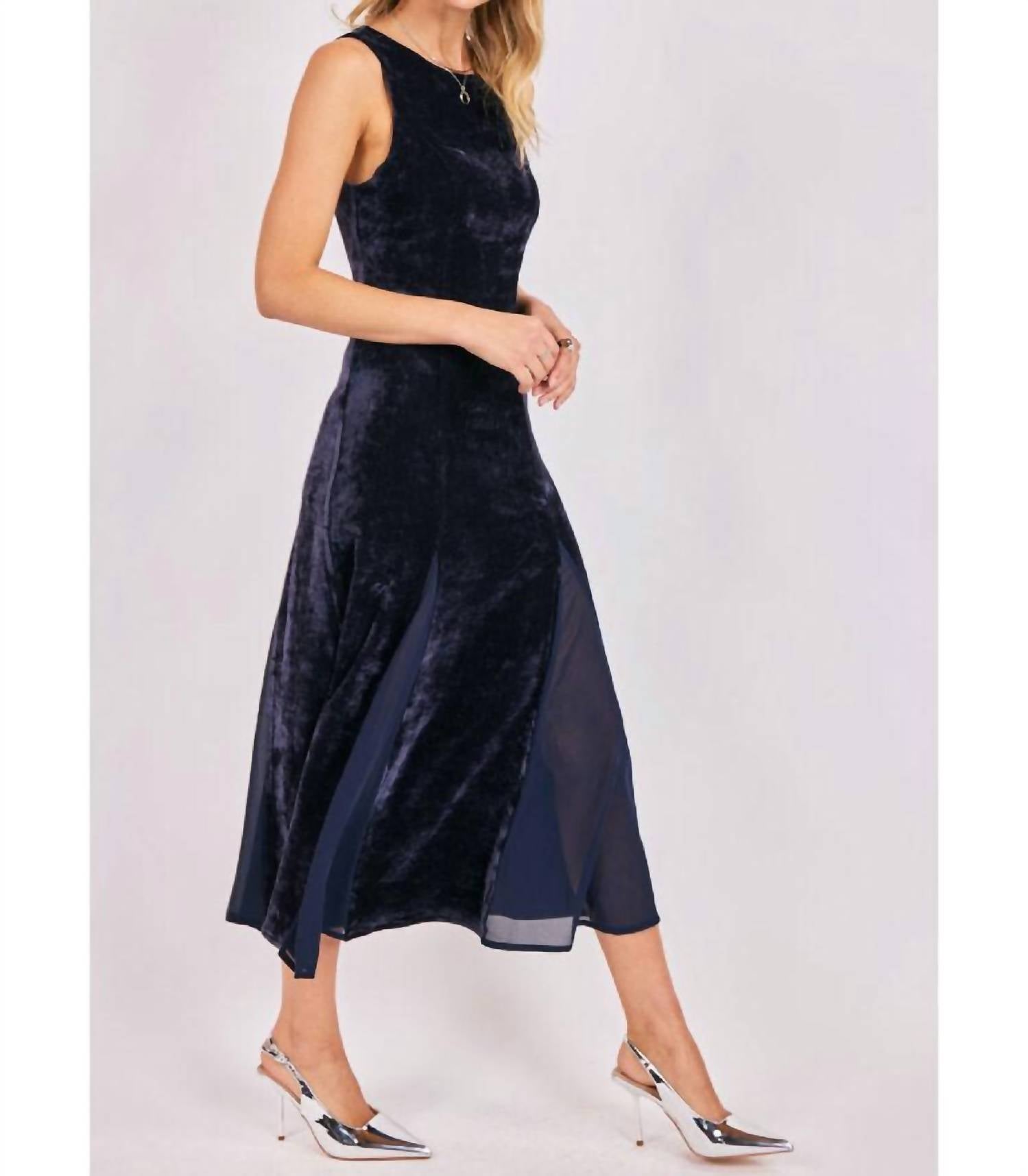 Sadie & Sage - Velvet Avenue Chiffon Midi Dress
