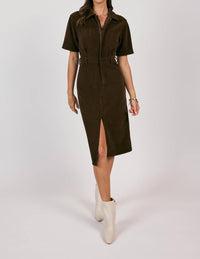 Sage The Label - Paradox Corduroy Shirt Midi Dress