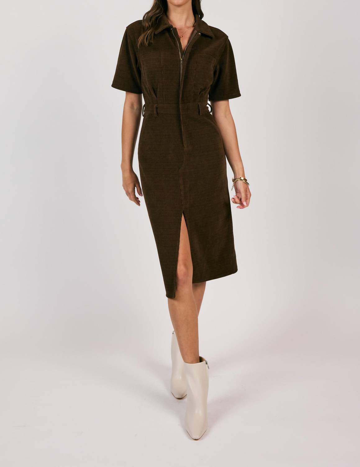 Sage The Label - Paradox Corduroy Shirt Midi Dress