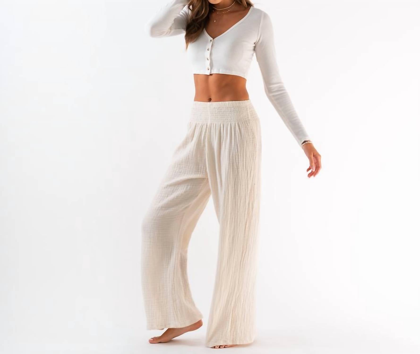 Lotus & Luna - Wide Leg Cotton Pants