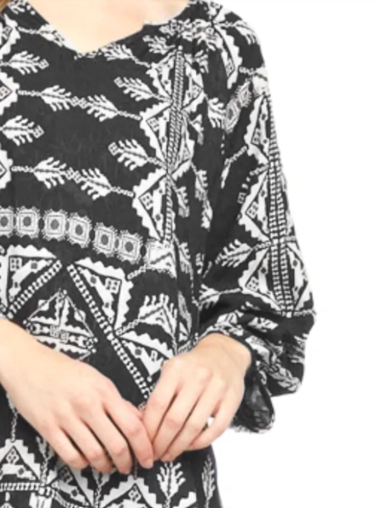 Papillon - Global Print Blouse With Tie Neck