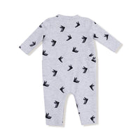 ANGEL DEAR Boy's Hockey Collar Romper in grey - kids' item - detail view