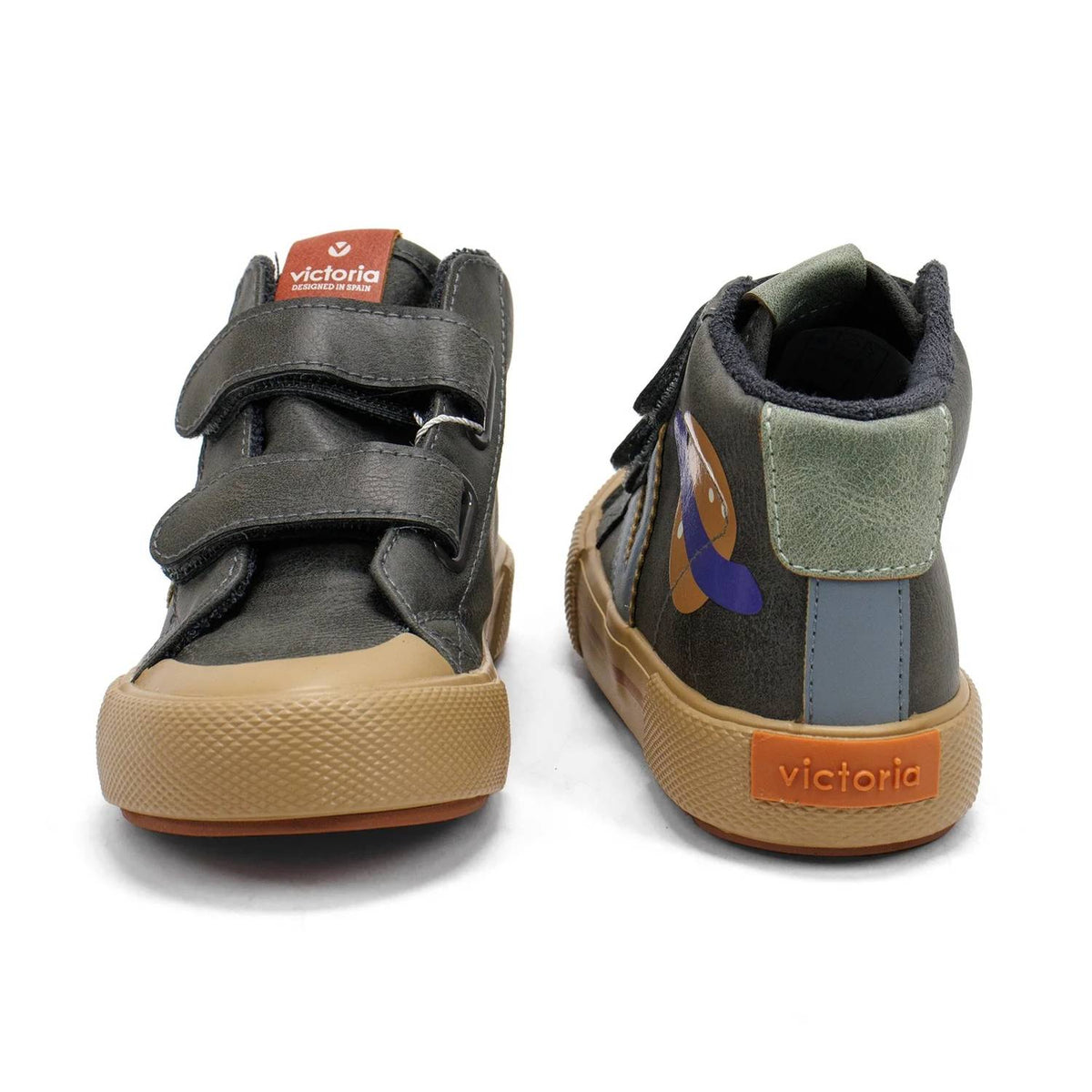 Victoria - Kids' Tribu Faux Leather Straps And Space Print Sneakers
