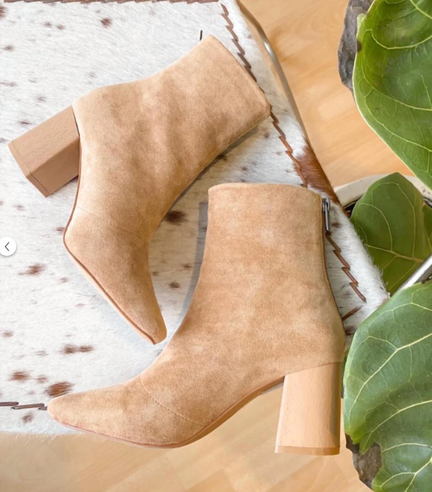 Mi.iM Women's Lexie Suede Boot in tan - women's shoe - detail view