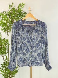 Dear John Denim - Jess Neck Long Sleeve Cuff Floral Print Top