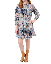 Uncle Frank - Paisley Flounce Shirt Mini Dress