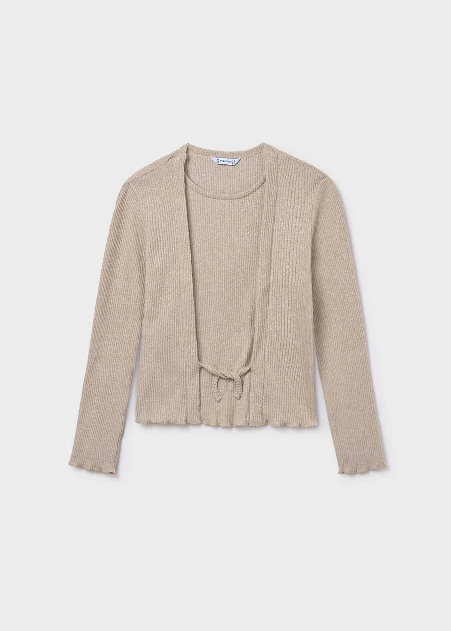 Mayoral - Girl's Sesame Heather Rib Knit Top