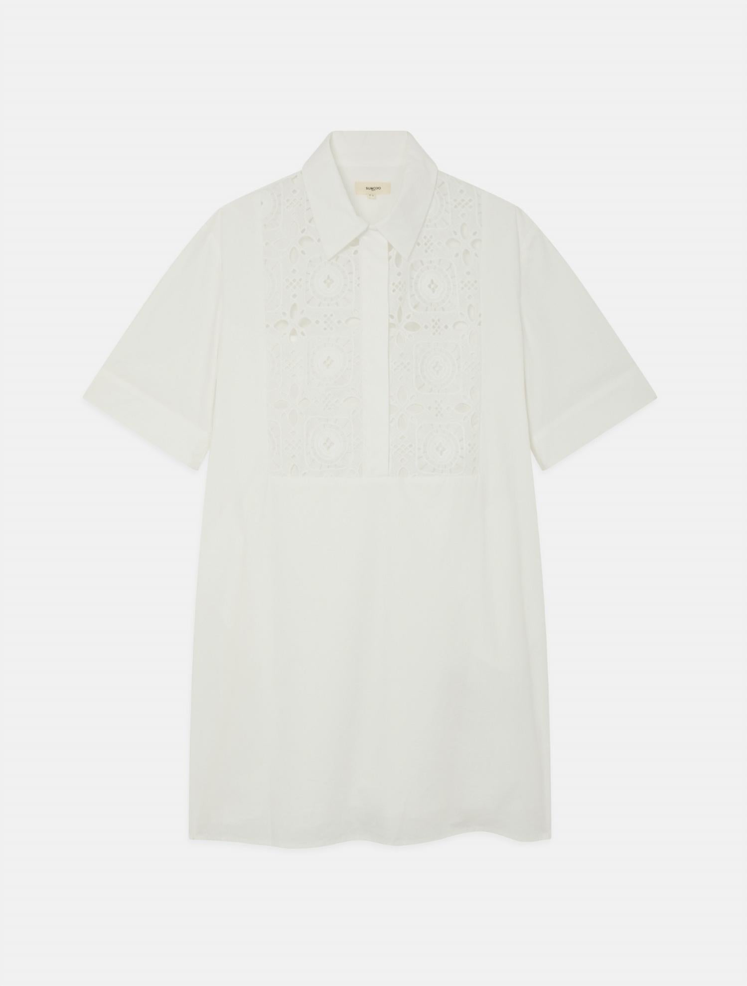Suncoo - Cross Button Front Mini Dress