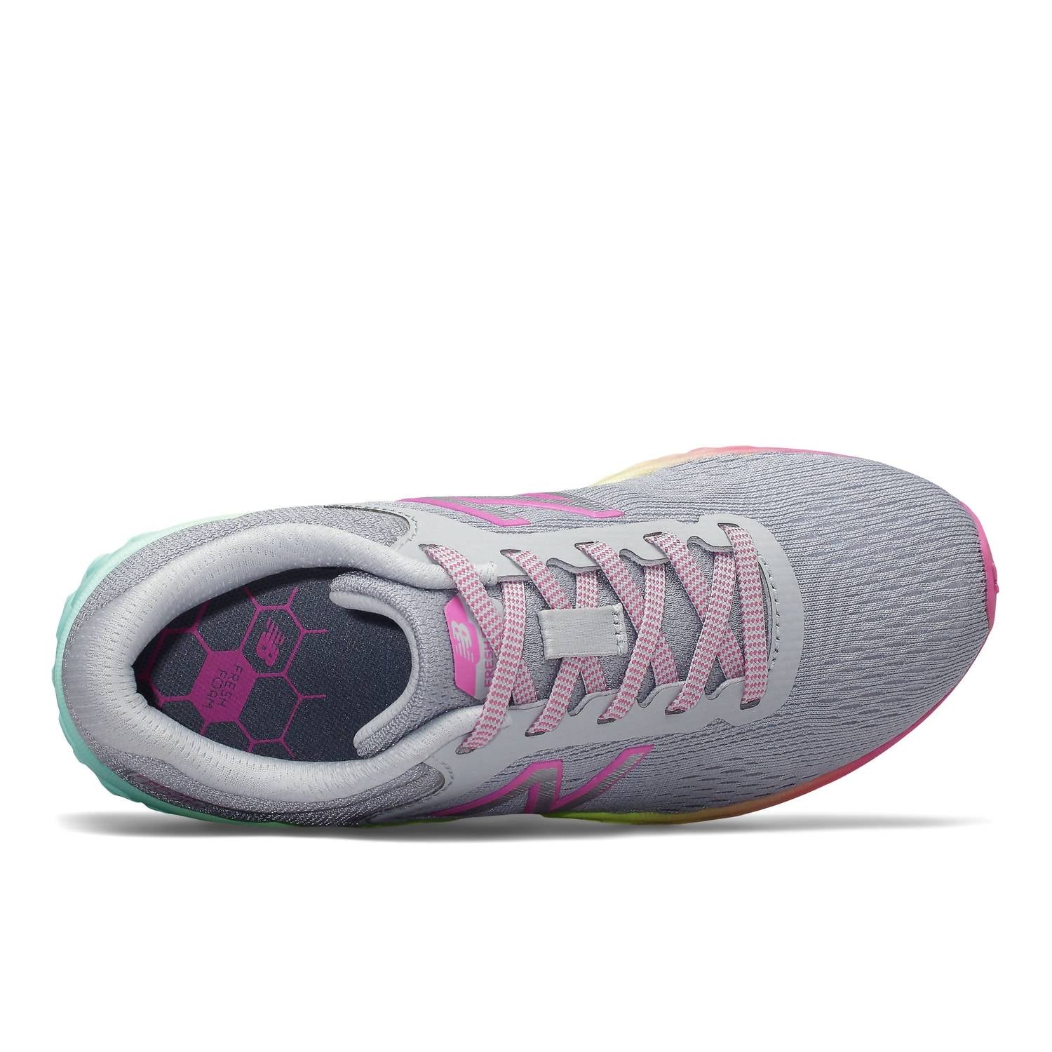 New Balance Little Kid's Fresh Foam Arishi Running Shoes in grey rainbow - kids' sneaker - view 4