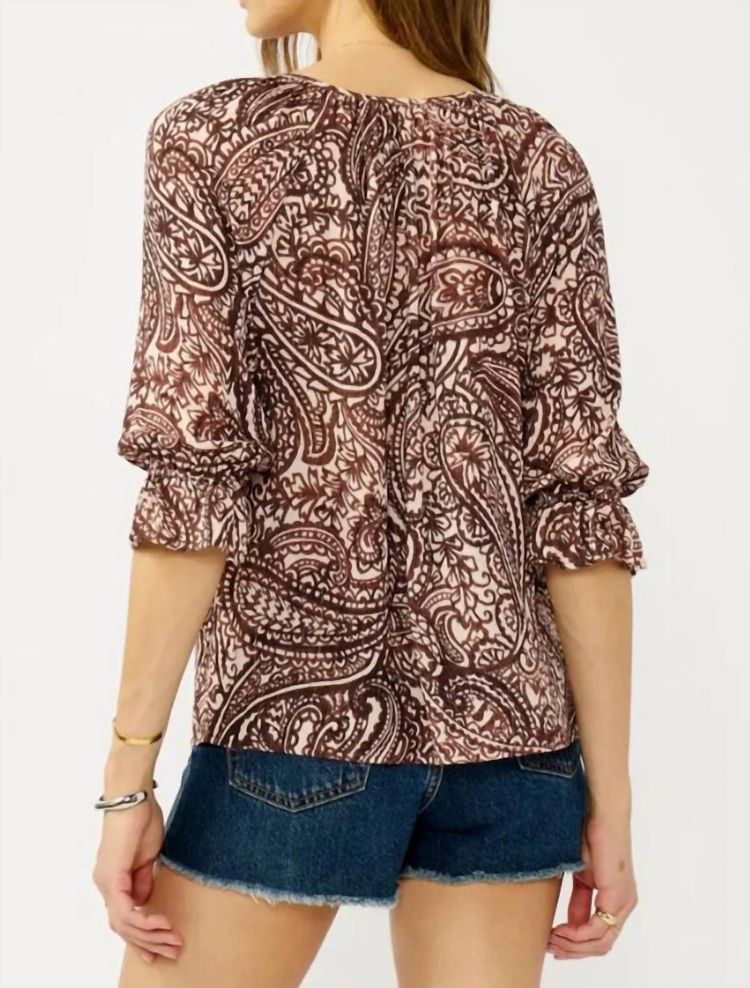 Mint Exclusives - Smocked Split Neck Blouse