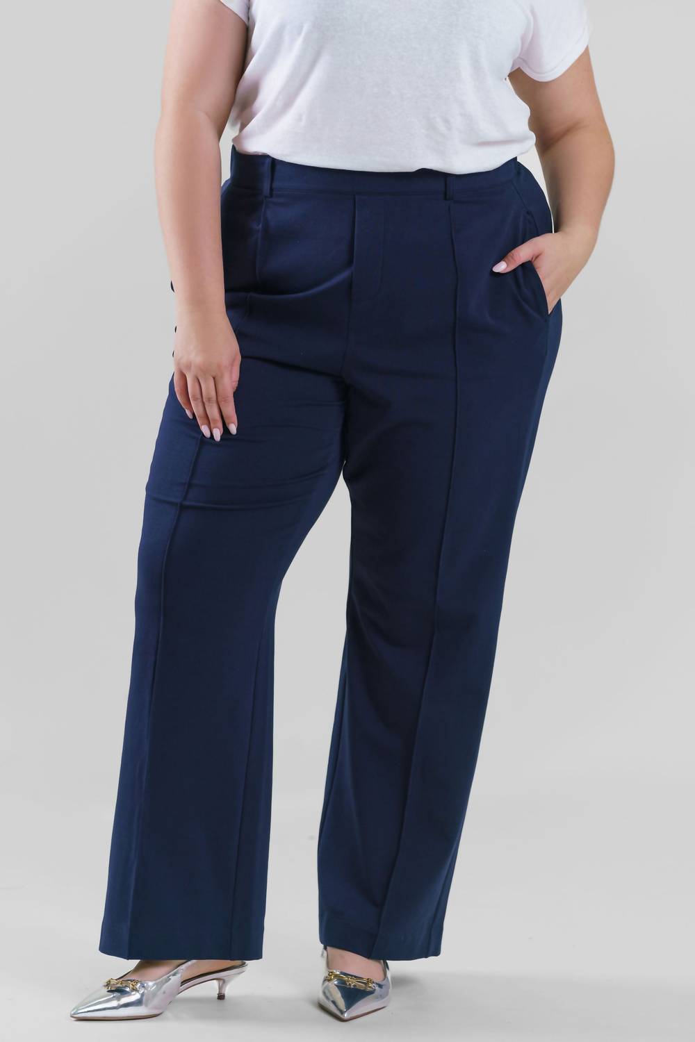 Nic + Zoe - Knit Wide Leg Pleated Pant
