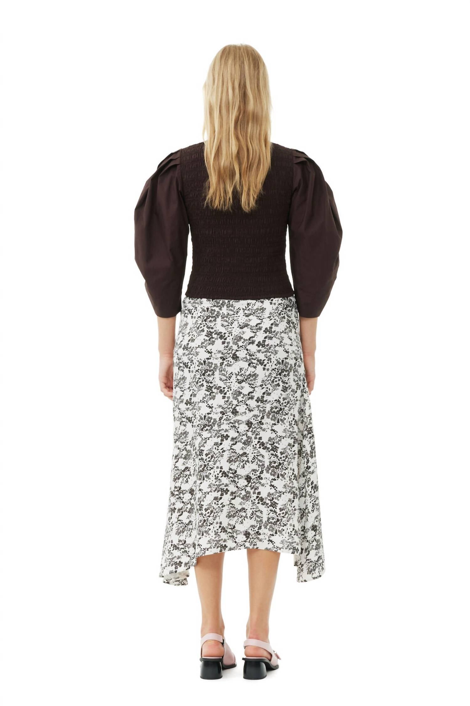 Ganni - Viscose Twill Long Skirt