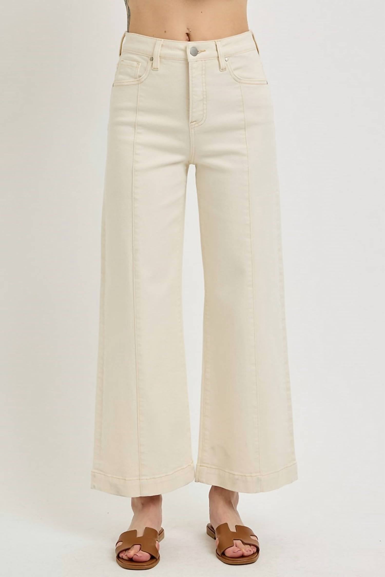 Risen - Heidi High Rise Crop Wide Leg Pants