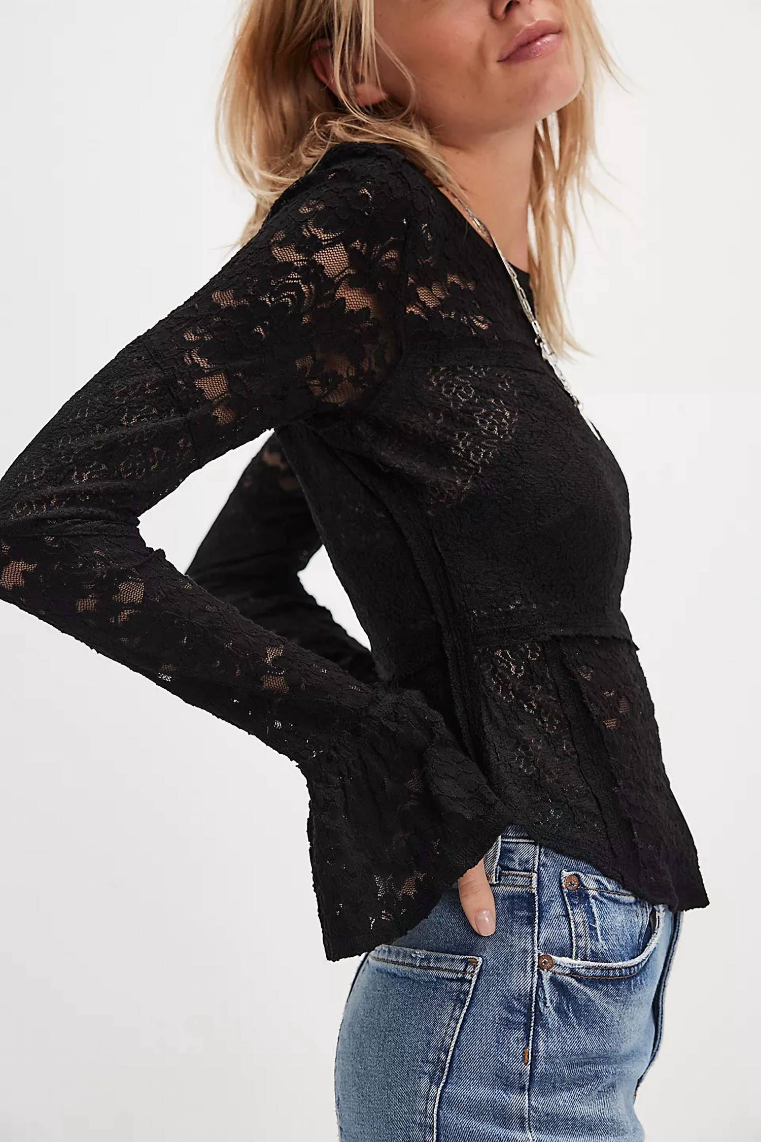 Free People - Lace Layering Long Sleeve Top