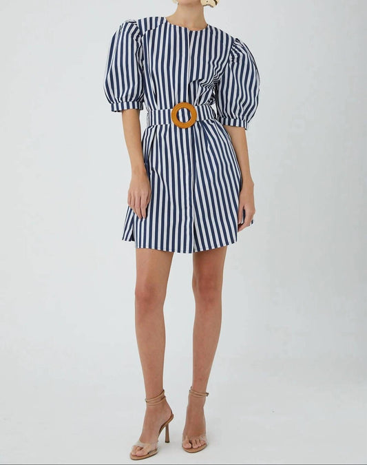 Js71 - Dion Stripe Belt Dress