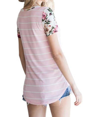 7Th Ray - Floral Stripe Pocket Tee