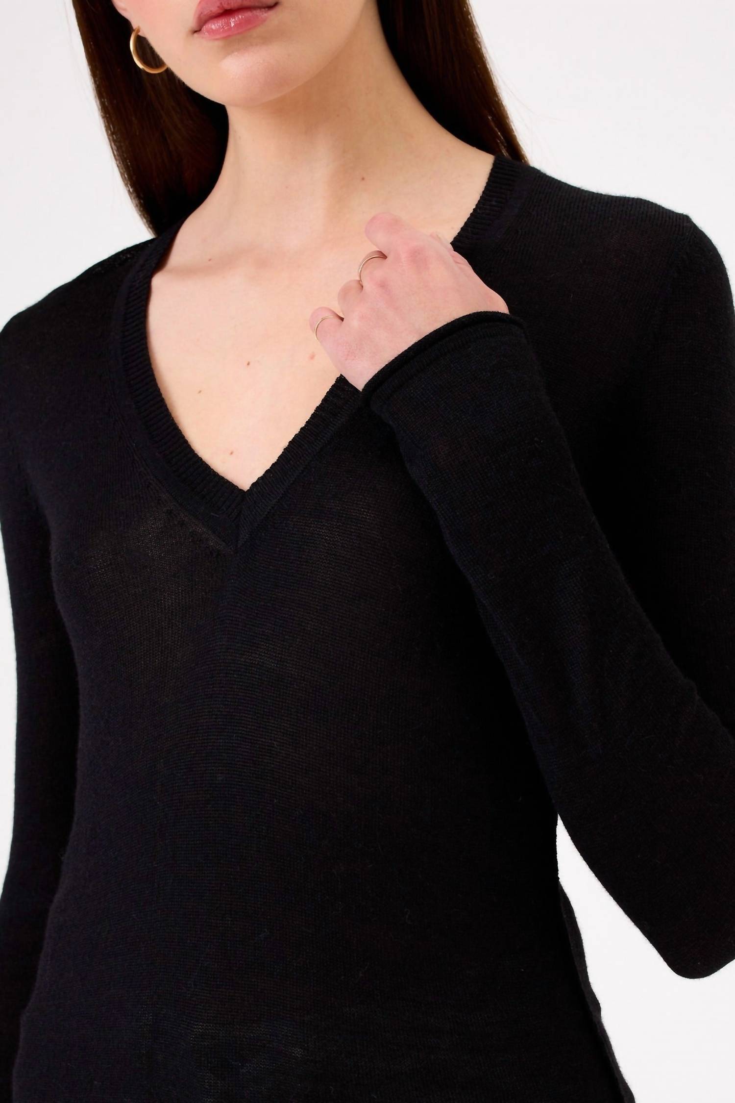 Goldie Lewinter Elise Sweater in black - women's sweater - detail view