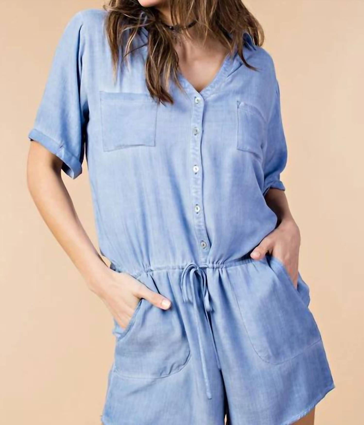 Entro - Denim Wide Leg Romper