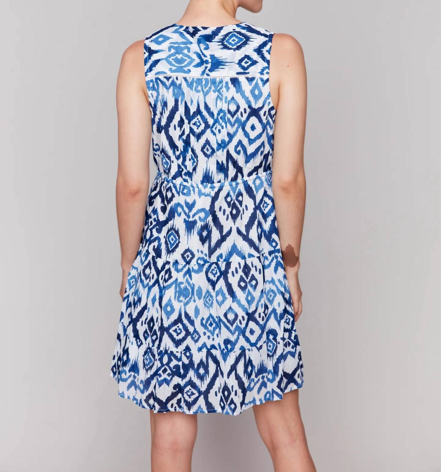 Charlie B - Printed Sleeveless Ruffled Dress