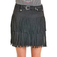 Rock & Roll Denim - Fringe Microsuede Skirt
