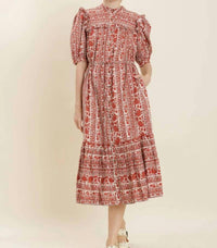 Aureum - Floral Ruffle Midi Dress