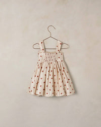 NORALEE Girls Cindy Dress in red hearts - kids' dress - detail view