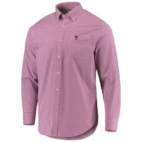 SOUTHERN TIDE Men's Gingham Texas Tech Intercoastal Sport Shirt in red white - men's shirt