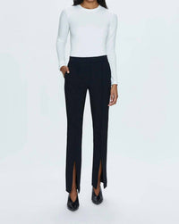 PISTOLA Diana Mid-rise Front Slit Trouser in black - women's jeans