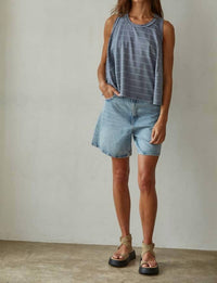 By Together - Knit Striped Round Neck Sleeveless Tank Top