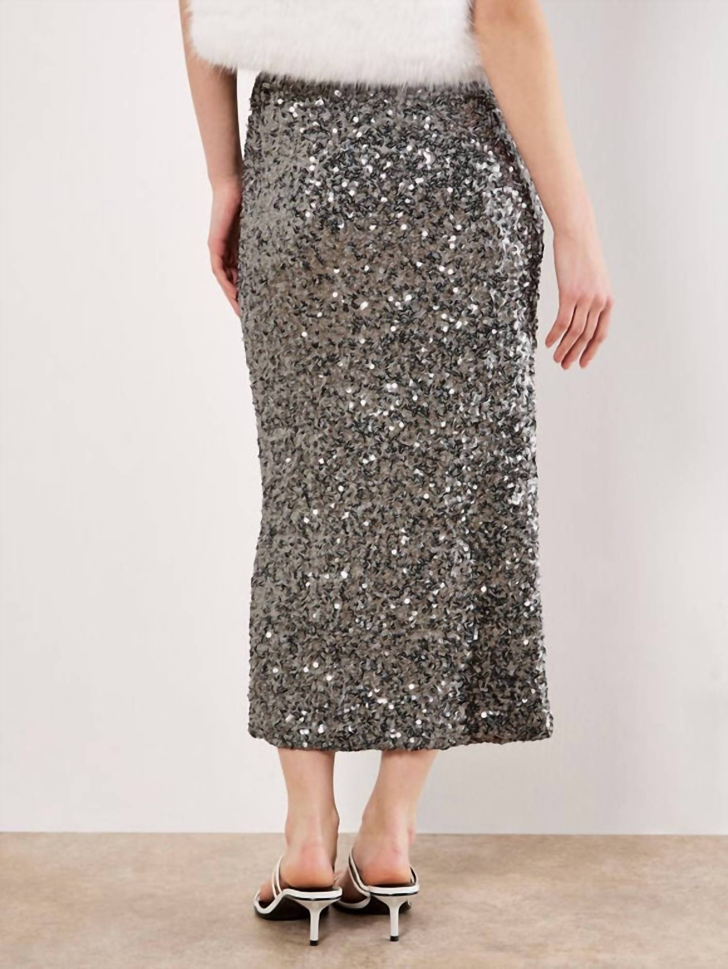 Apricot - Sequin Midi Skirt