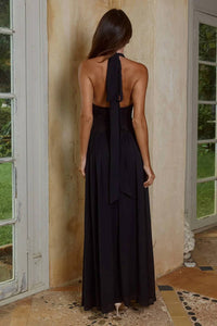 Runaway - Fernanda Plunge Halter Maxi Dress