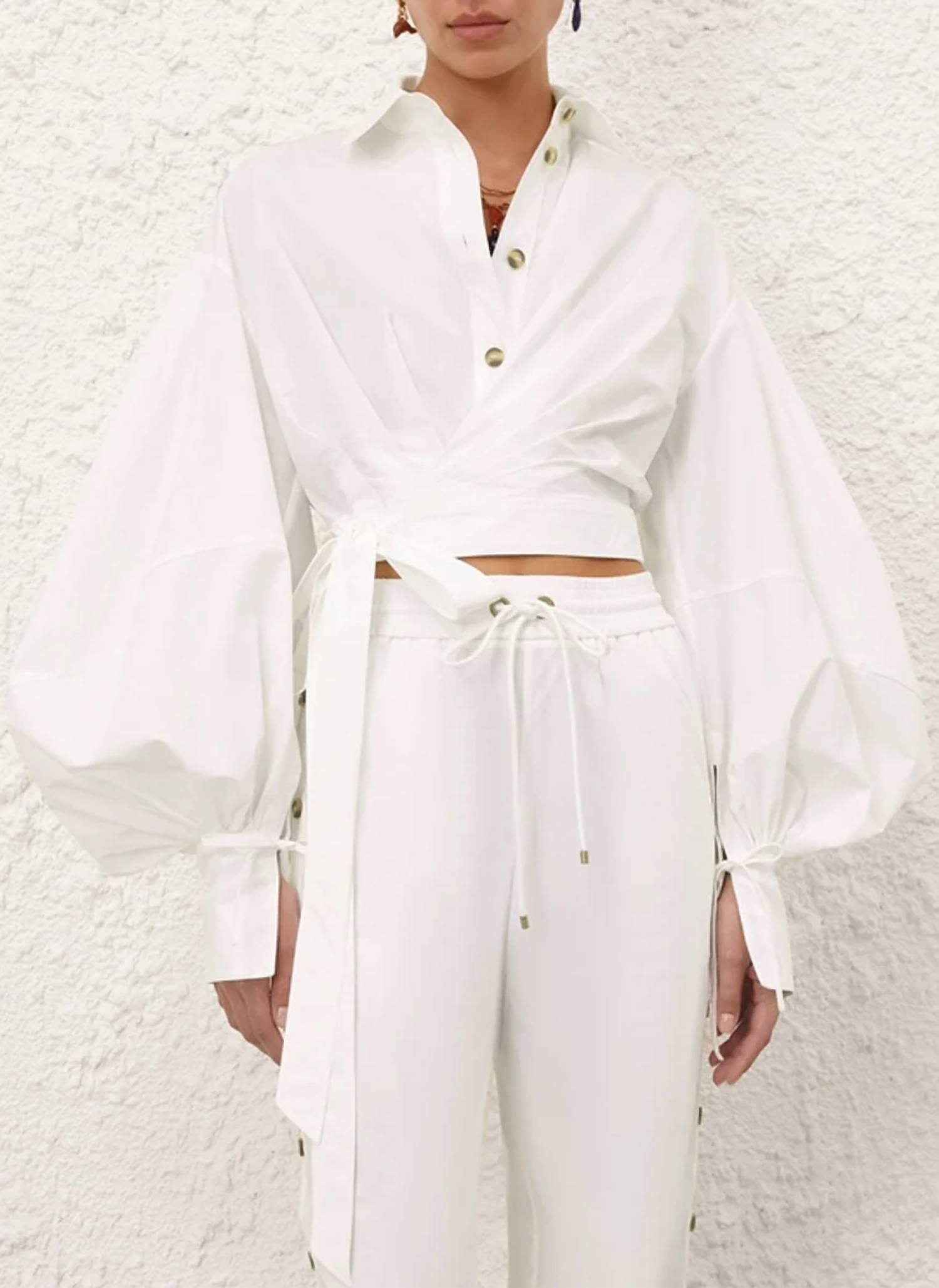 Zimmermann - Rebellion Poplin Wrap Blouse