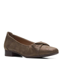 Clarks Women's Tilmont Dalia Ballet Flat in bronze metallic textile - women's flats - detail view