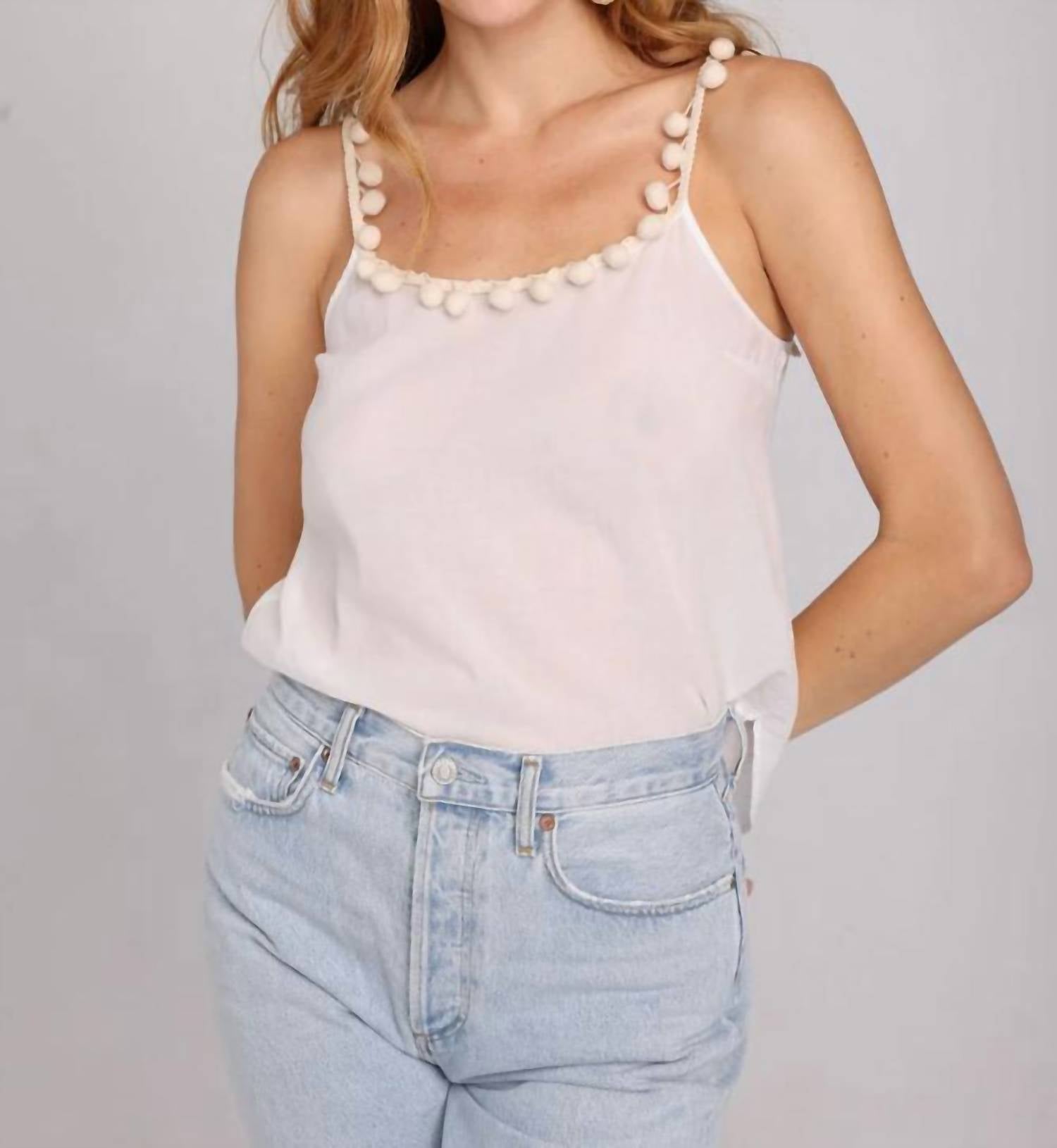 LeLe de Baltzac Puglia Camisole Top in off white - women's shirt