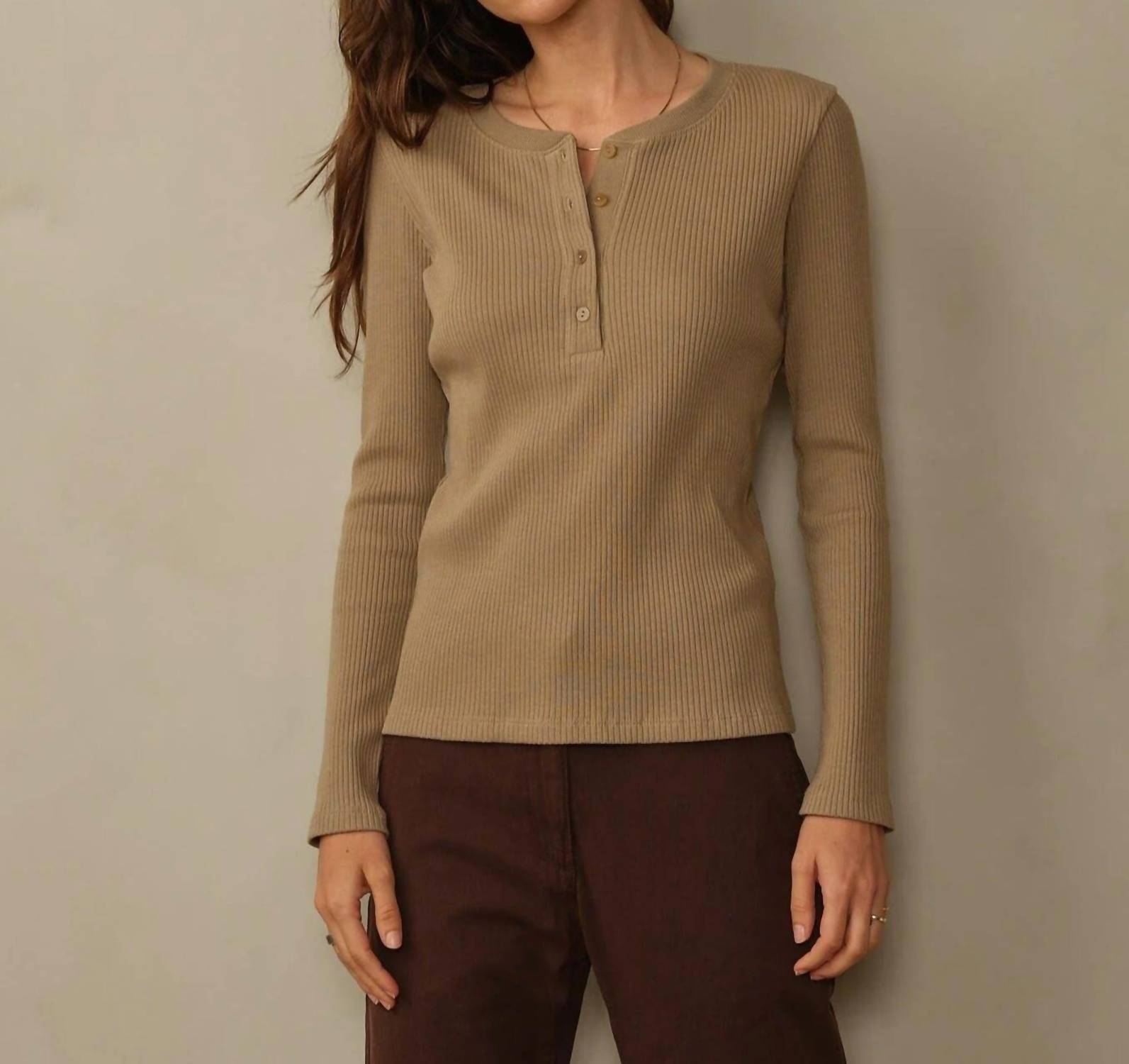 Road To Nowhere - Tasman Ribbed Henley Top