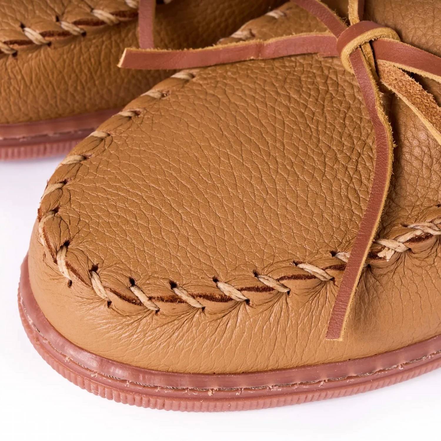 MINNETONKA Men's Moosehide Classic Moccasin Shoes in natural - men's loafer - view 4