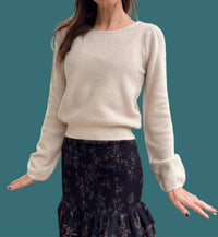 saltwater LUXE Gaines Sweater in cream - women's sweater