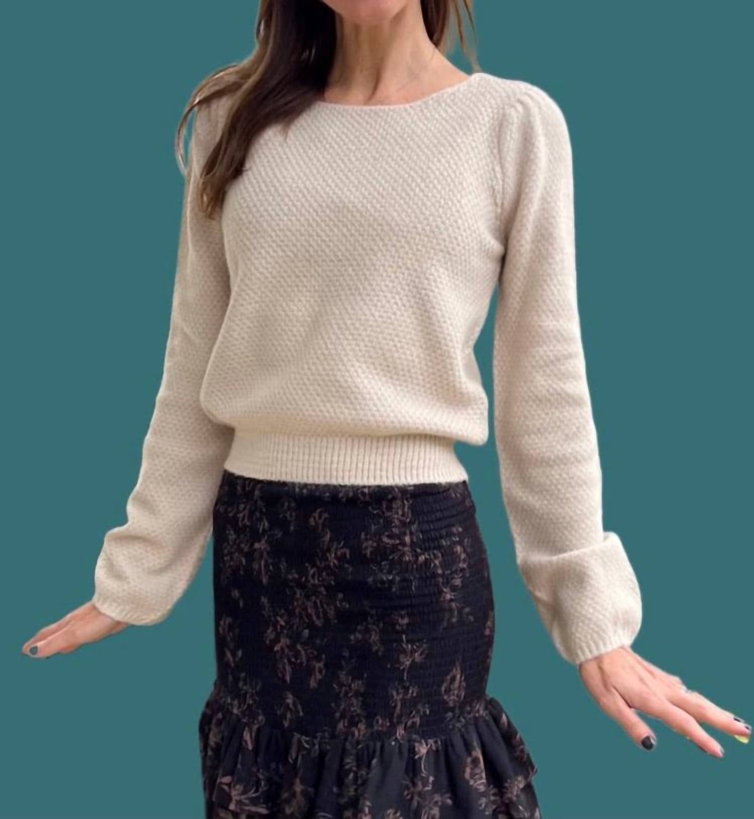saltwater LUXE Gaines Sweater in cream - women's sweater