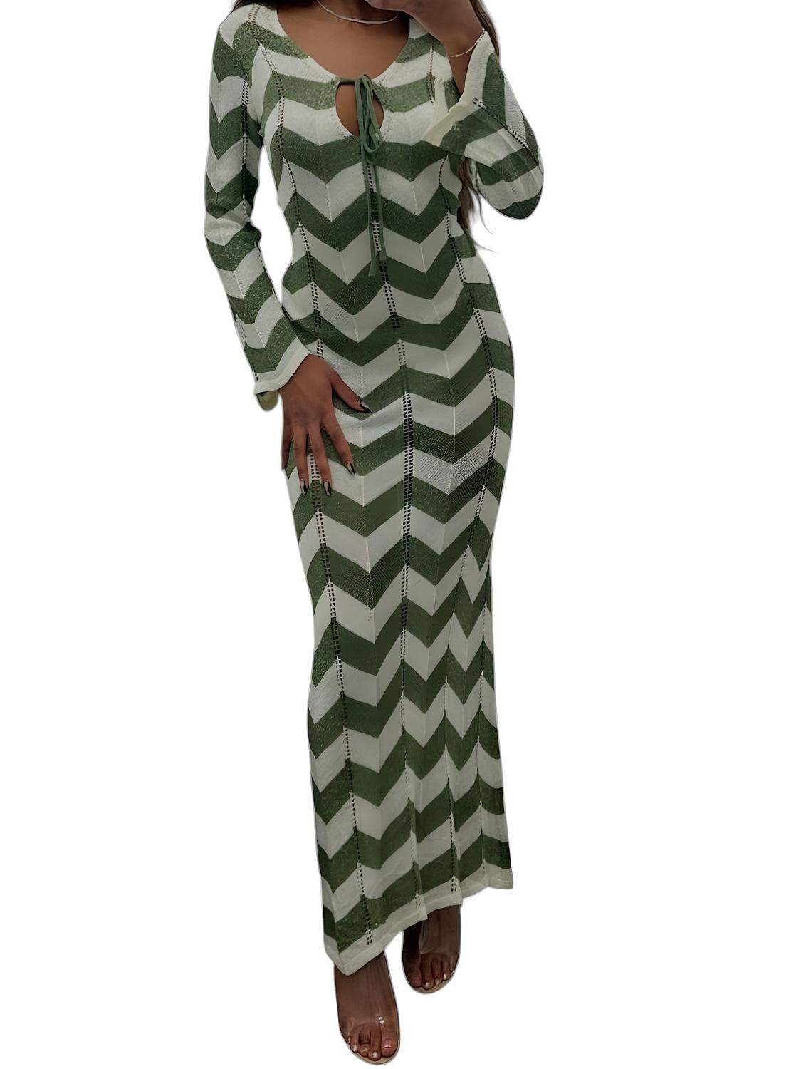 Blithela - Maci Chevron Maxi Dress