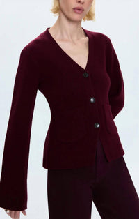 PISTOLA Aeron Long Sleeve Cardigan in claret - women's cardigan - view 4