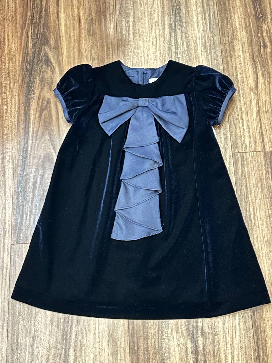 Sarah Louise - Girl's Velvet Dress With Bow