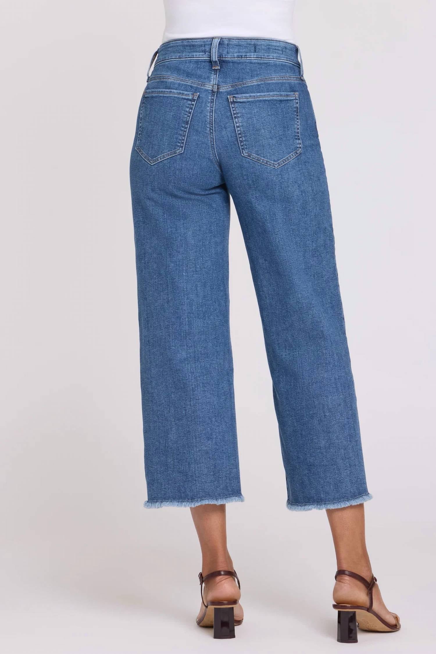 Nydj - Teresa Wide Leg Ankle Fray Hem Jeans