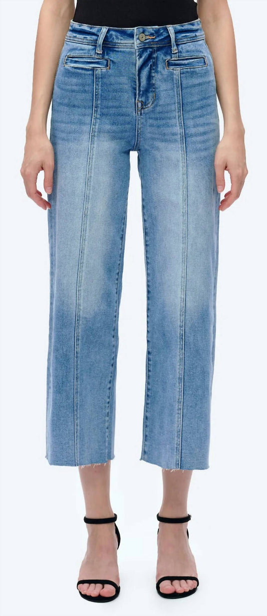 Bayeas - Linda High Waisted Wide Leg Ankle Jeans