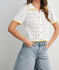 Buttermelon - Ada Pointelle Knit Top
