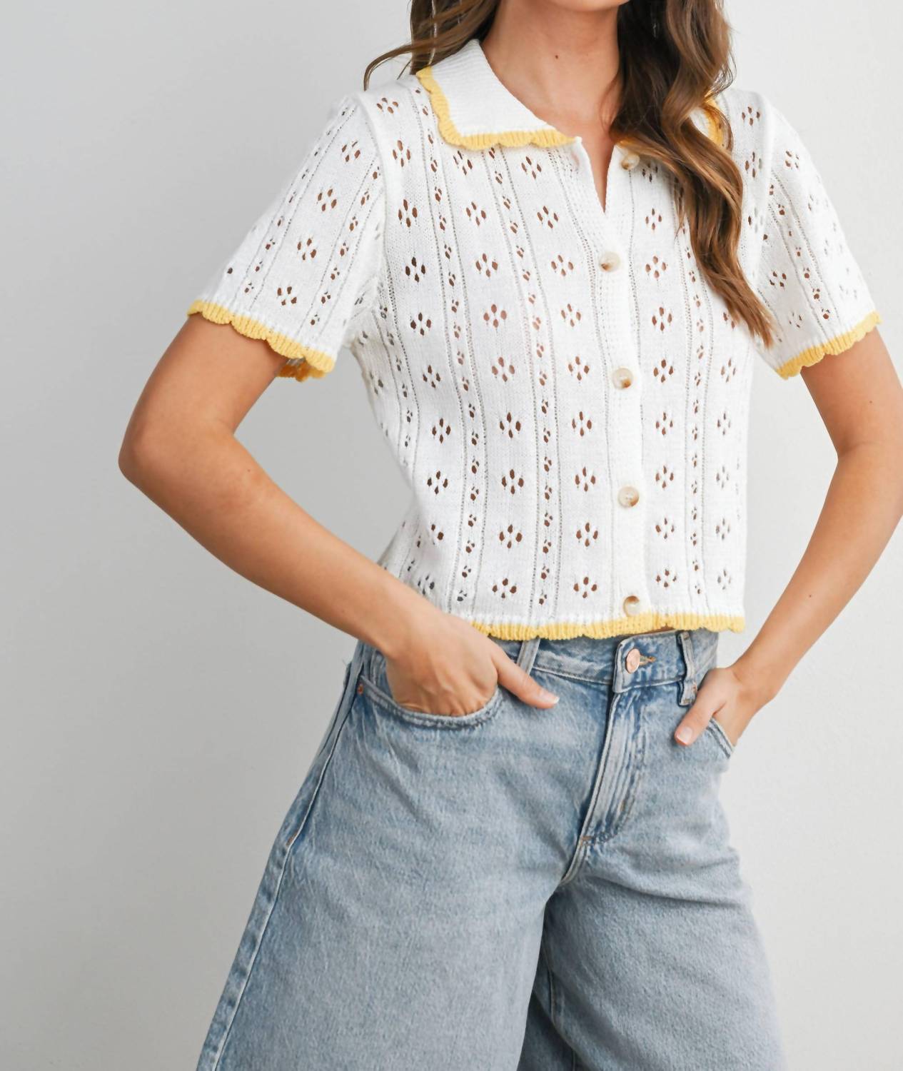 Buttermelon - Ada Pointelle Knit Top