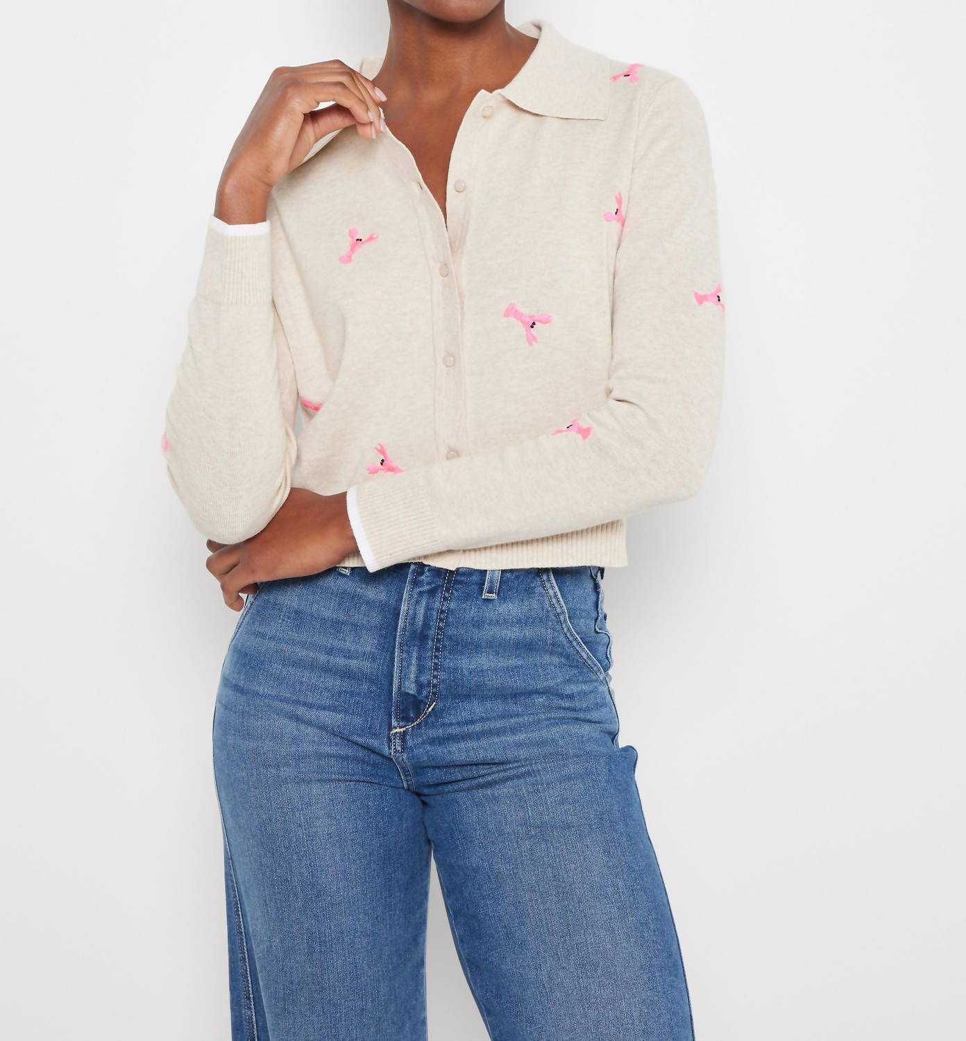Lisa Todd - Lobster Embroidered Snap Sweater