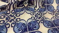Jade Print Relaxed top in blue damask - women's long sleeve top - alternate view