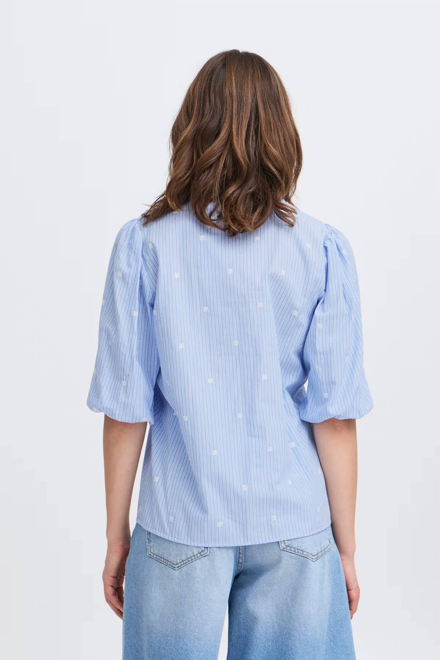 B.Young - Elbow Sleeve Split Neck Blouse