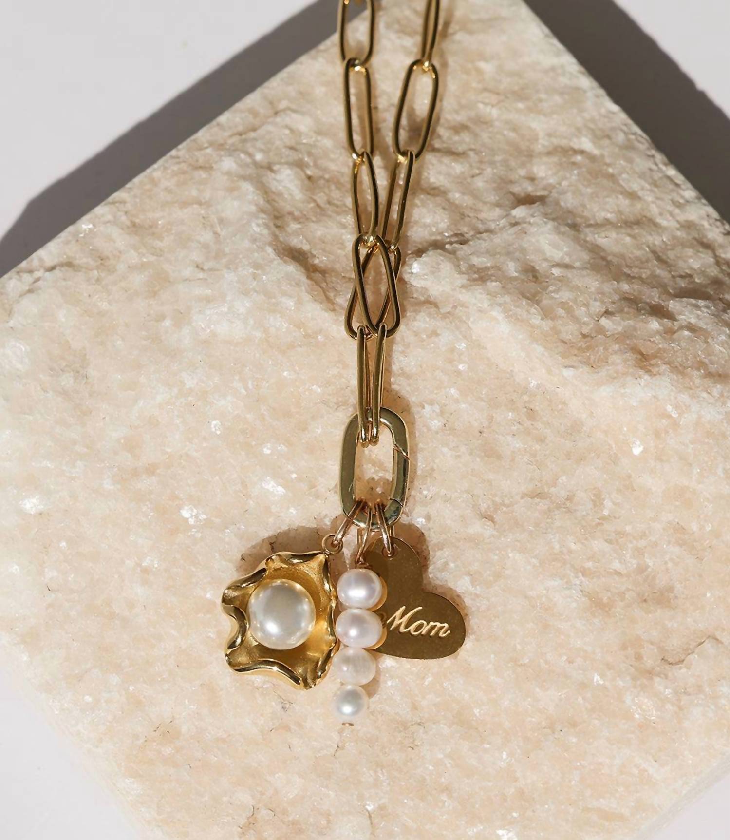 farrah b JEWELRY Women's I Love You Mom Necklace in gold - women's jewelry - view 4